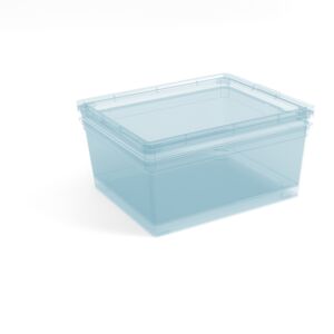 Aufbewahrung 'C Box' M 3er-Set Purist Blau 18 l 40 x 34 x 17 cm