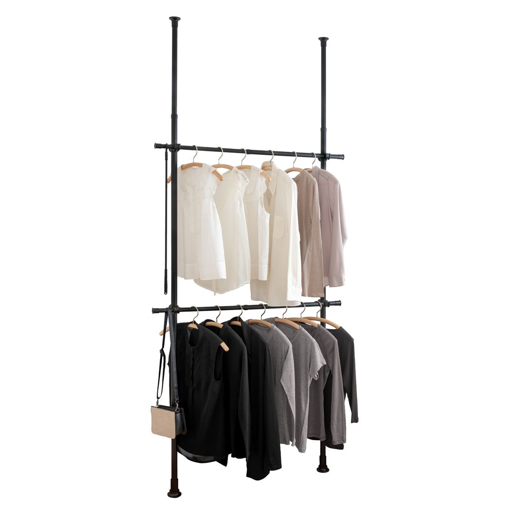 Kleiderständer HERKULES Basic schwarz mit Kleidern