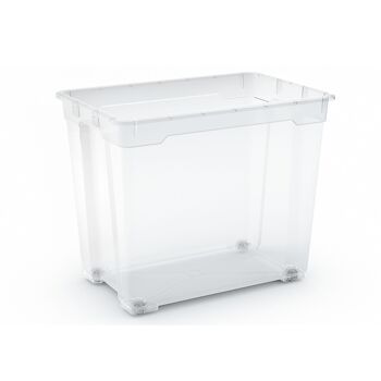 Transparente Aufbewahrungsbox R Box XXL mit Rollen