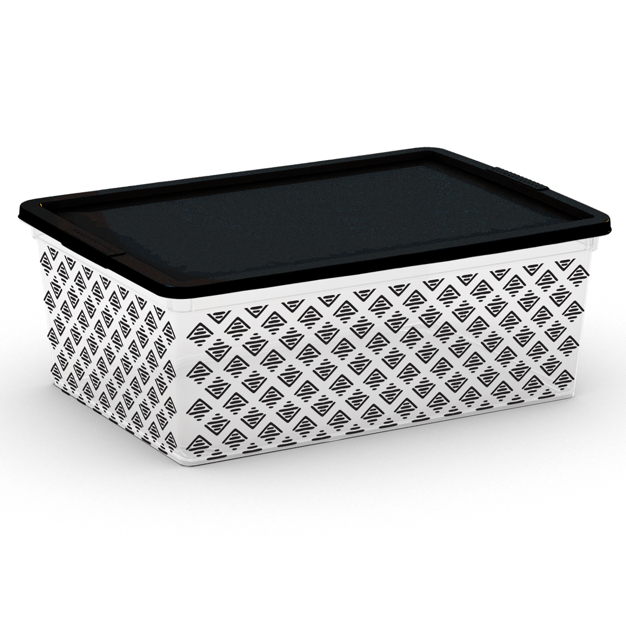 Aufbewahrungsbox 'C Box Style' schwarz/weiß 37 x 26 x 14 cm, mit Deckel + product picture
