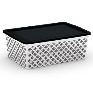 Aufbewahrungsbox 'C Box Style' schwarz/weiß 37 x 26 x 14 cm, mit Deckel