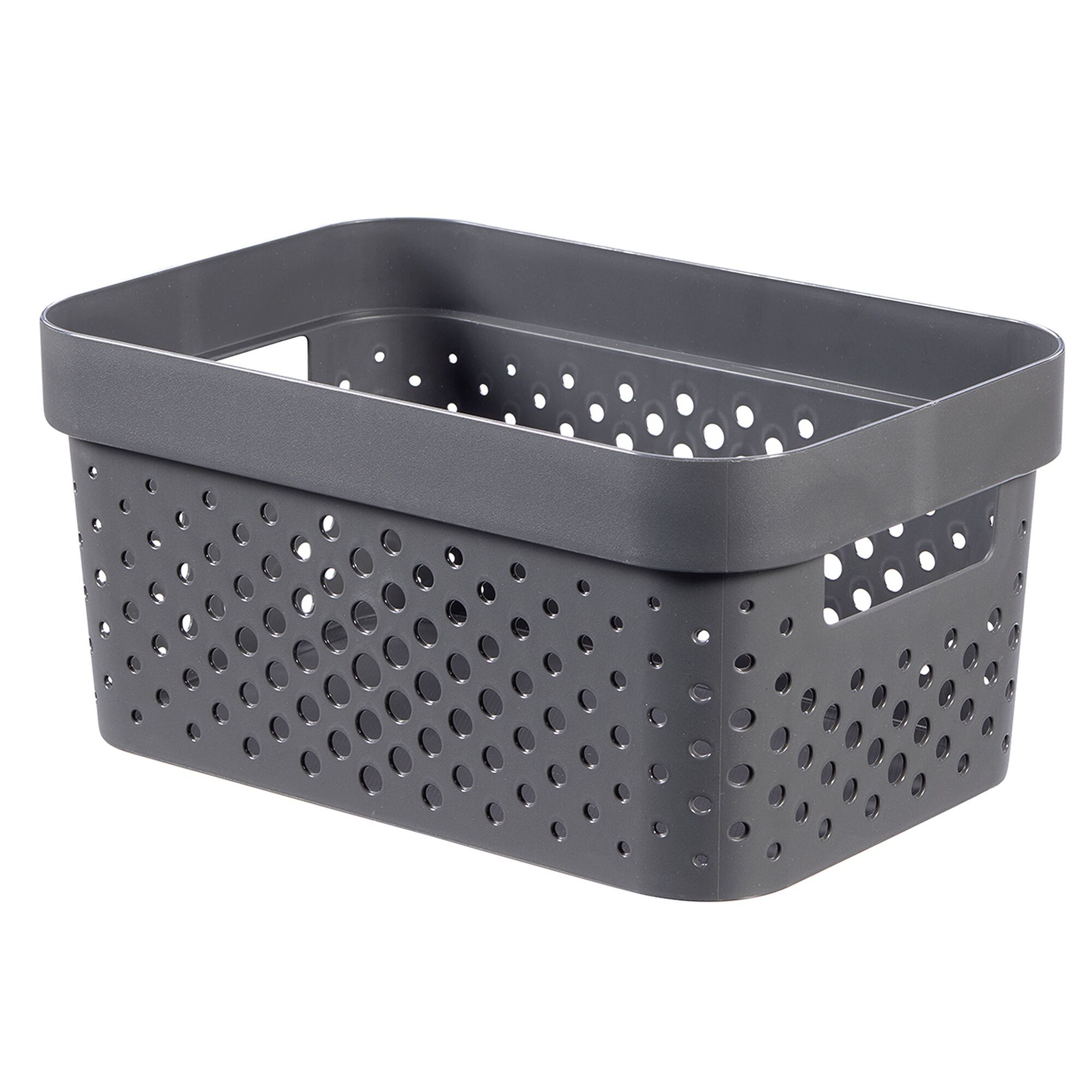 Graue Aufbewahrungsbox Infinity-Box Dots 4,5L