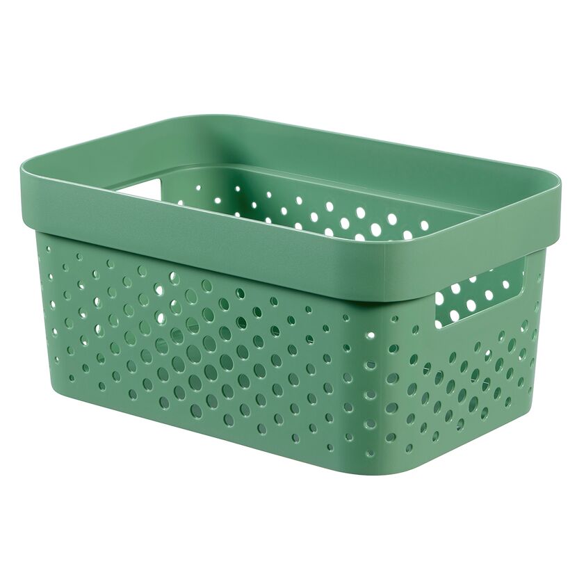 Kiefergrüne Infinity-Box Dots mit Lochmuster