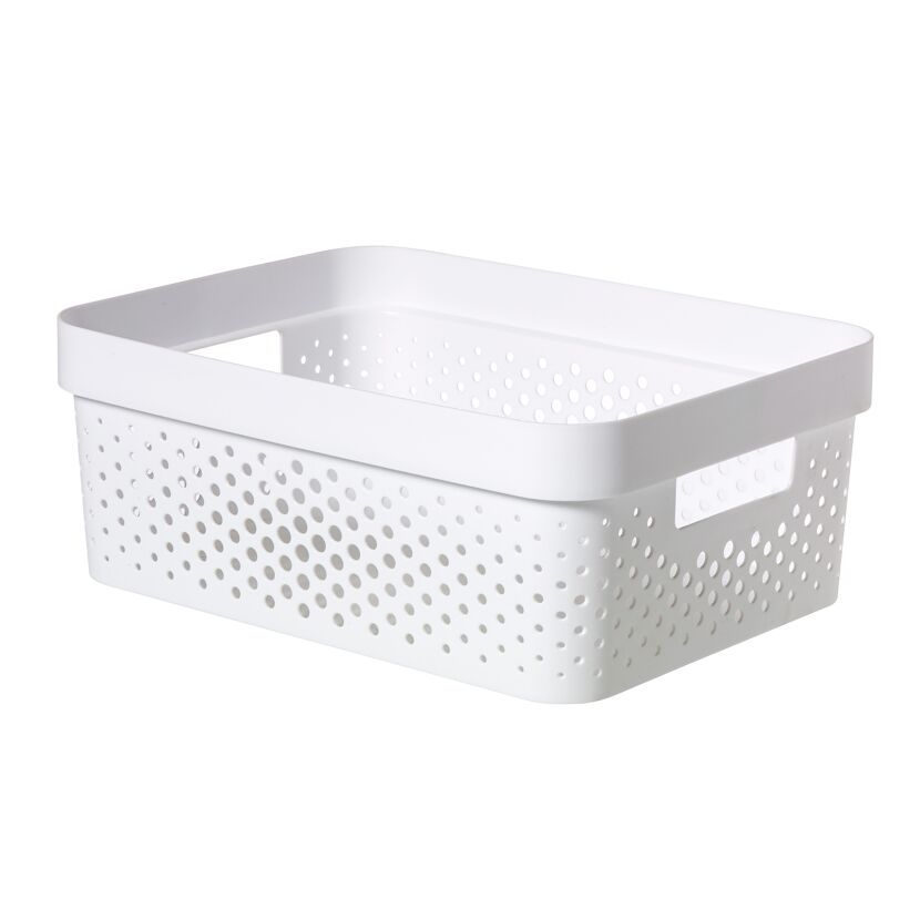 Weiße Aufbewahrungsbox Infinity-Box Dots 11L