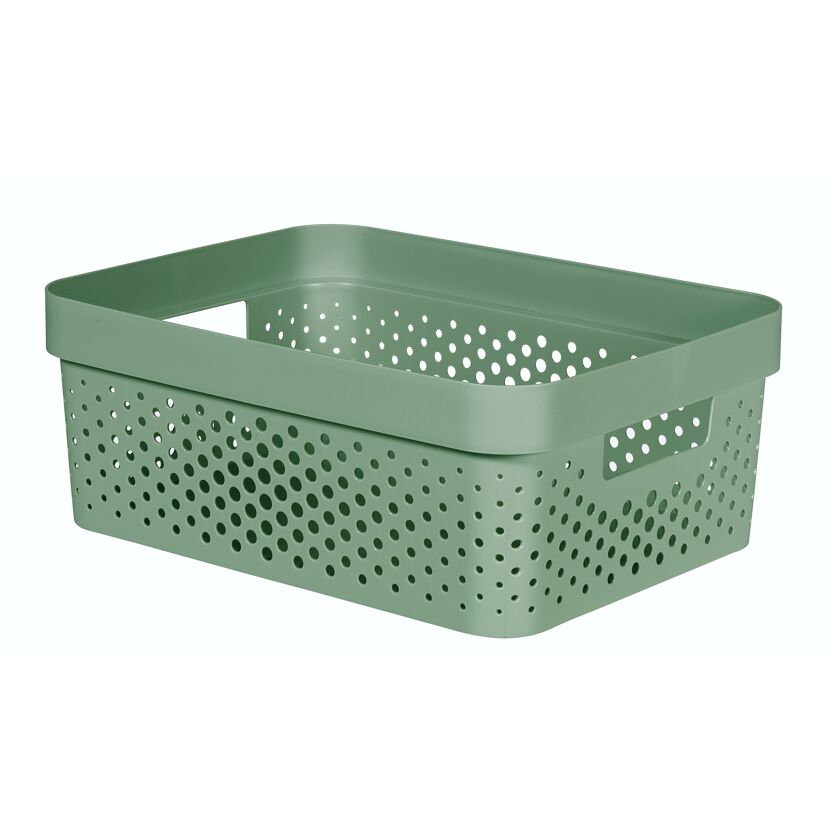 Kiefergrüne Aufbewahrungsbox Infinity-Box Dots 11L