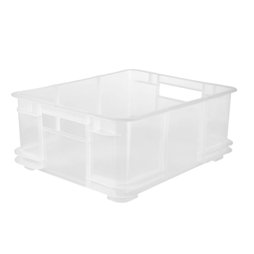 Leere transparente Eurobox