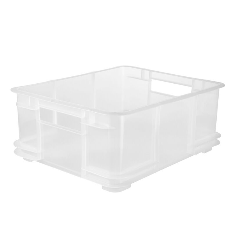 Leere transparente Eurobox