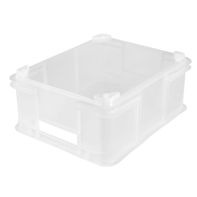 Eine transparente Eurobox.