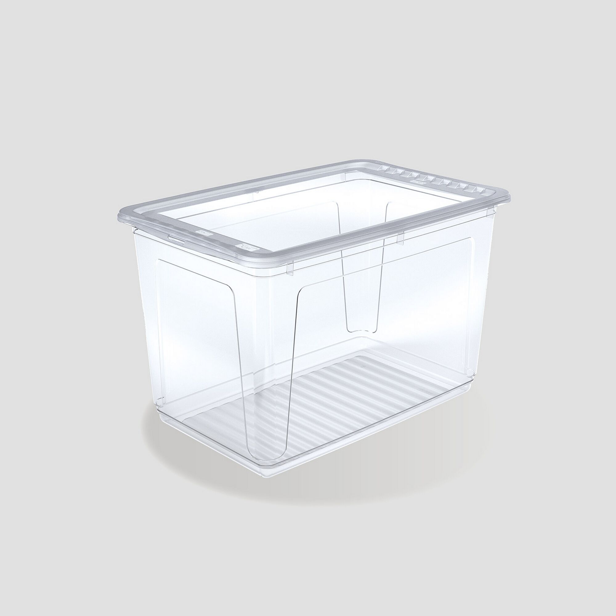 Leere transparente Aufbewahrungsbox Clearbox