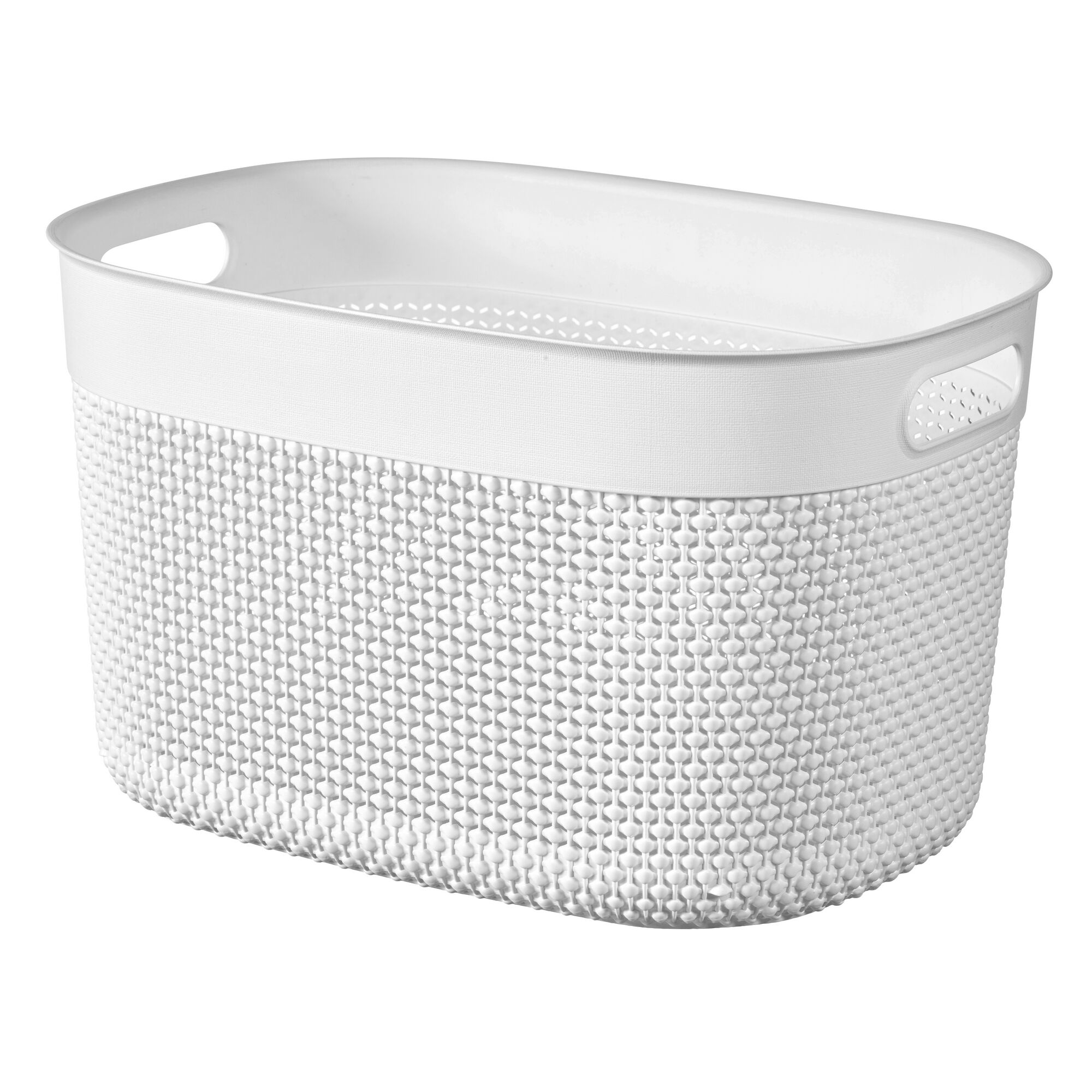 Weißer Wäschekorb aus Kunststoff