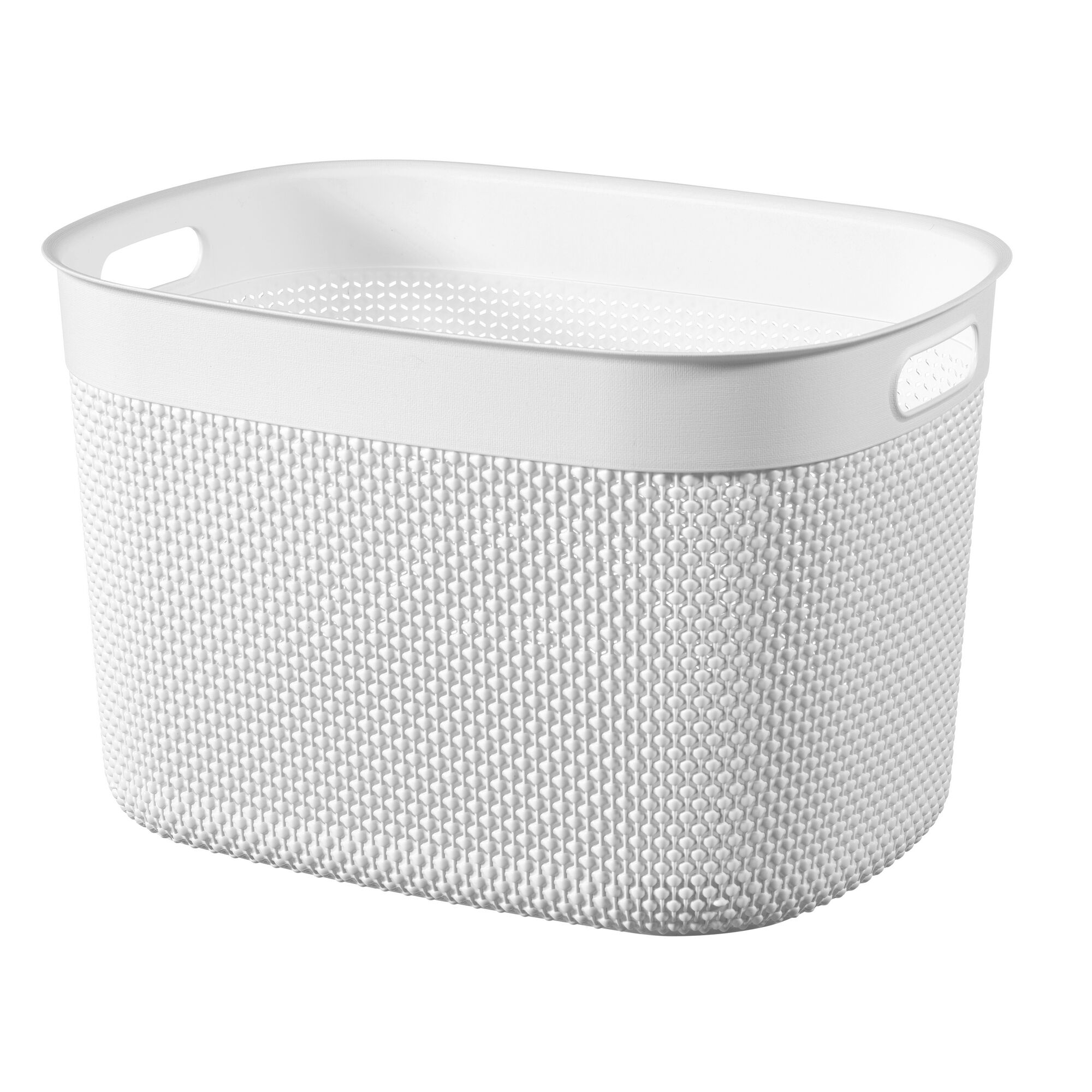 Weißer Wäschekorb aus Kunststoff
