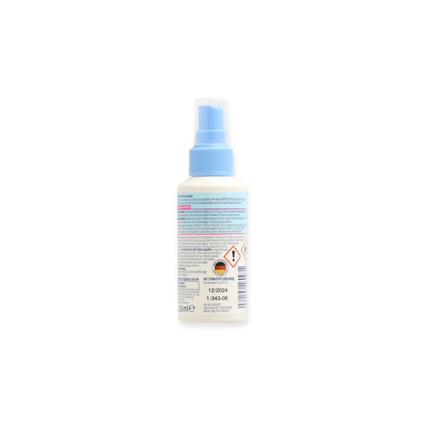 Impresan Desinfektionsspray 100ml Flasche Rückseite