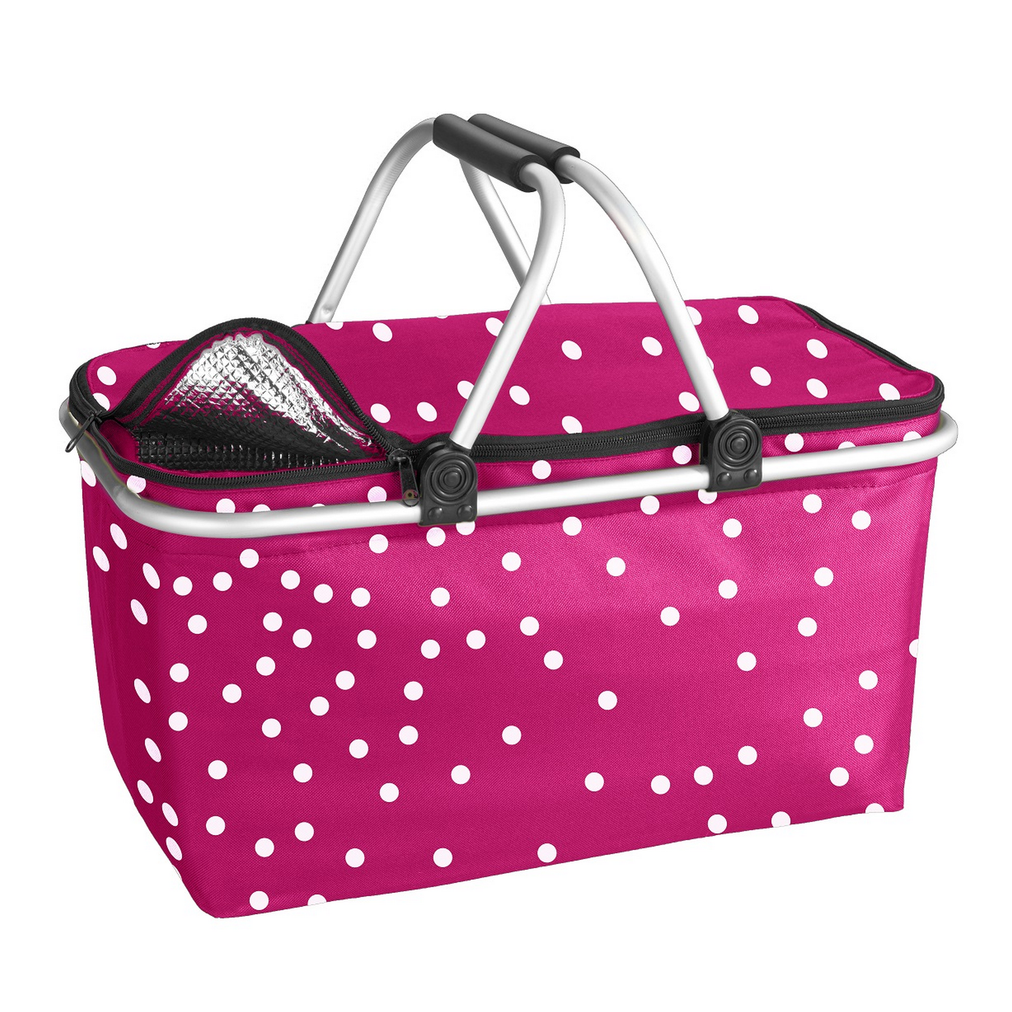 Einkaufs Korb Premium 23L faltbar Pink Einkaufskorb isoliert 46 cm, Haushaltswaren, Küche und Haushalt, Wohnen