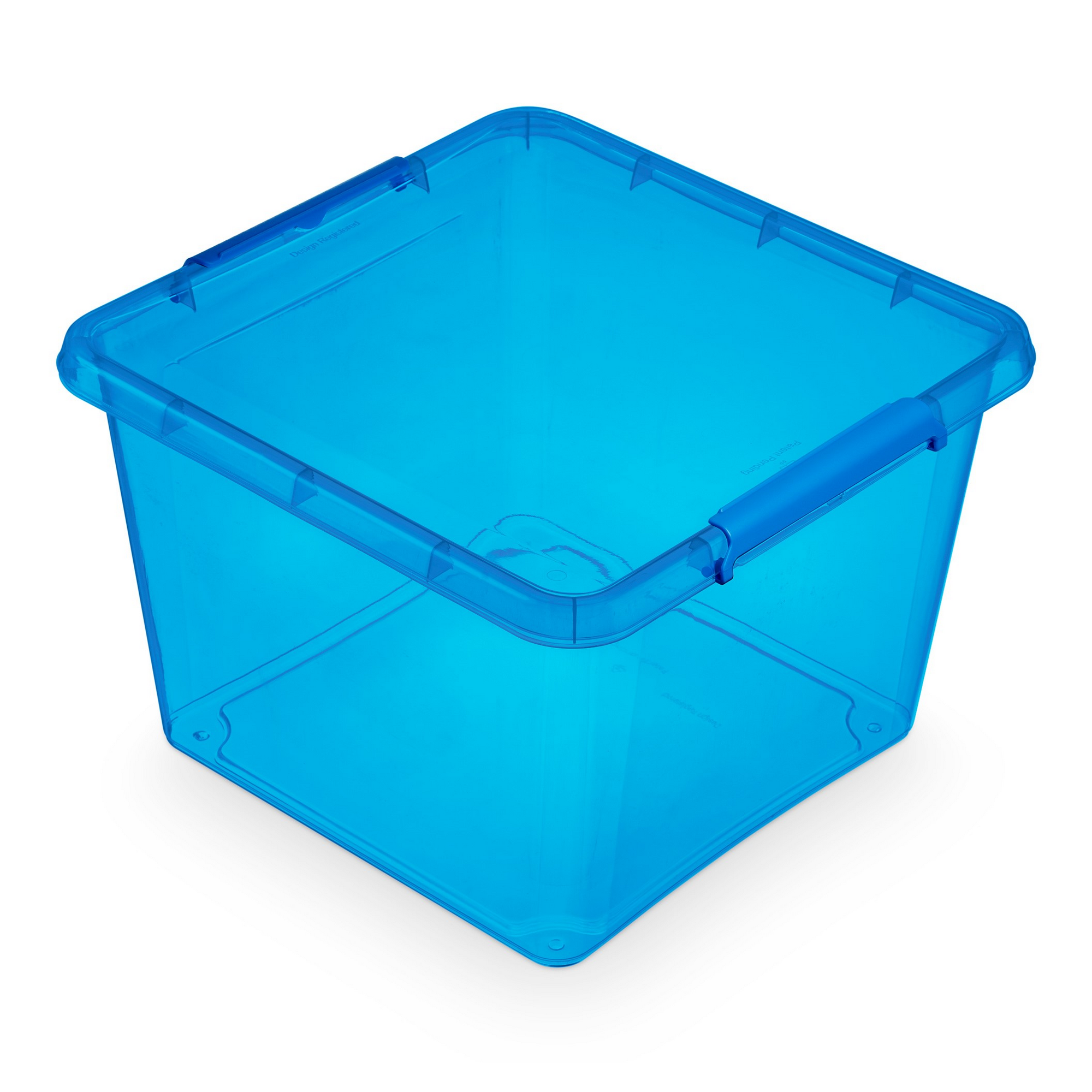 Aufbewahrungsbox transparent/blau 39 x 39 x 26 cm + product picture