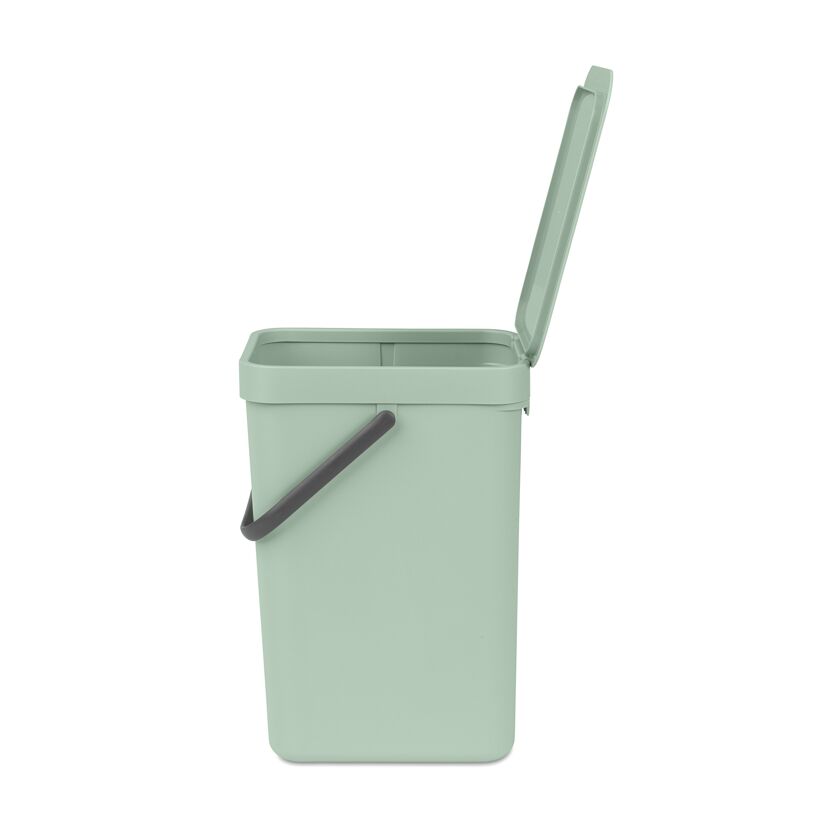 Grüner Abfallsammler Sort&Go 12L, geöffnet