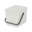 Weißer Abfallsammler Sort&Go 6L mit grauem Griff