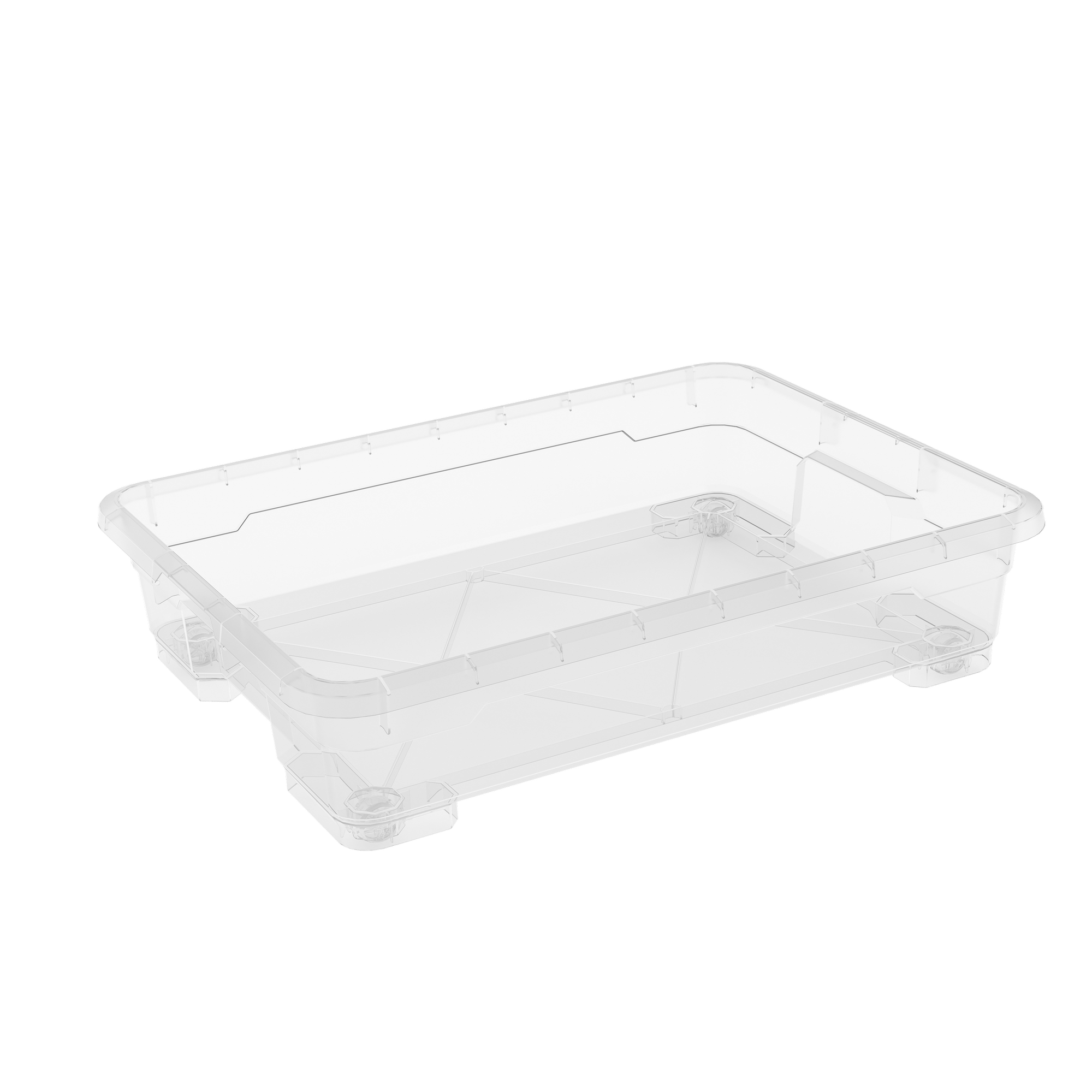 Keter Unterbettkommode ‚R Box‘ Kunststoff transparent 77,5 x 58,1 x 17,1 cm, mit Rollen