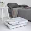 transparente Unterbettbox mit Betttextilien