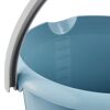 Blauer Eimer mit Henkel und Literangabe