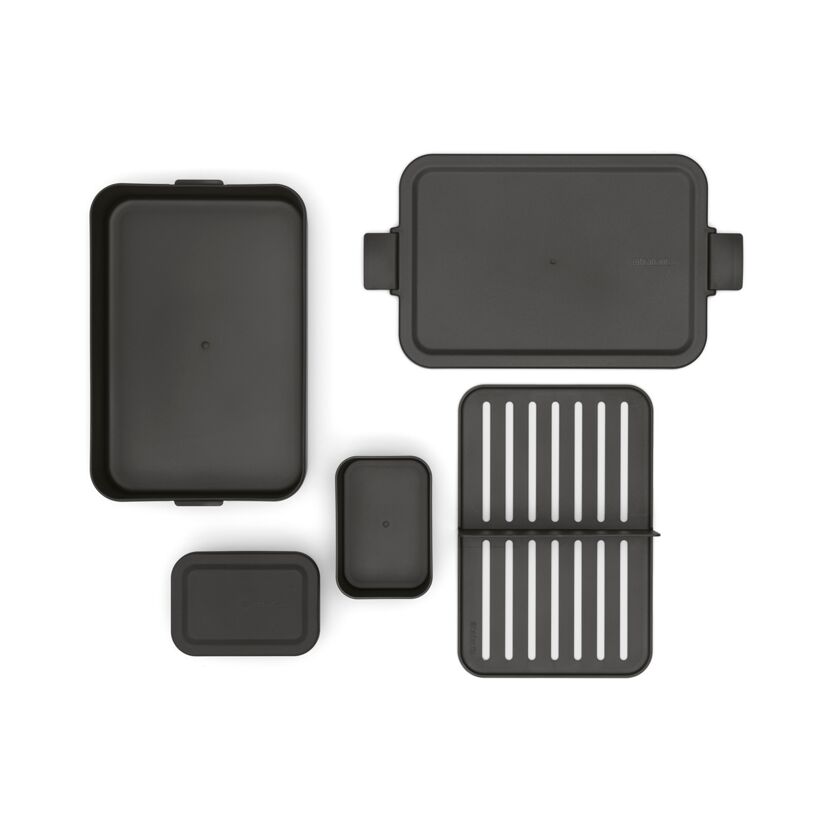 Einzelteile der Bento-Lunchbox dunkelgrau von Brabantia