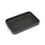 Leere dunkelgraue Lunchbox flach