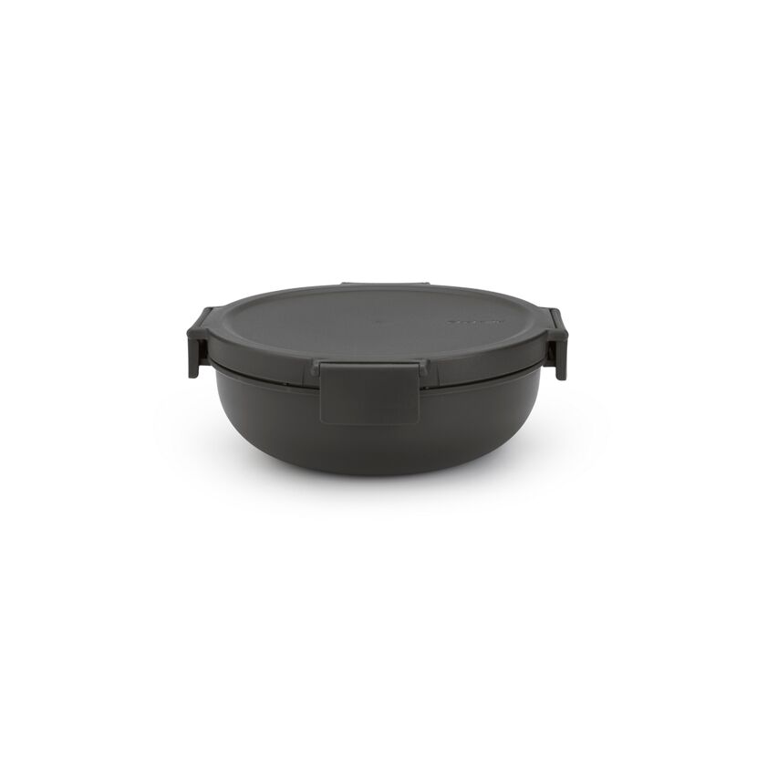 Dunkelgraue Salatschüssel mit Deckel
