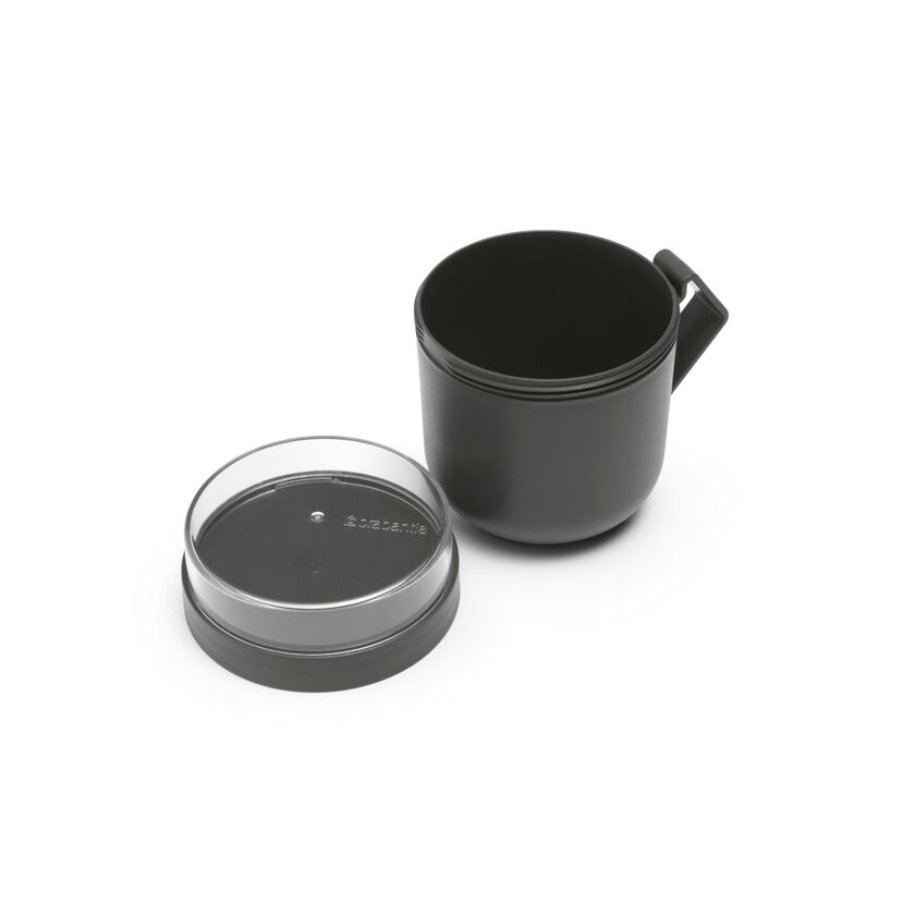 Dunkelgraue Suppentasse mit Deckel