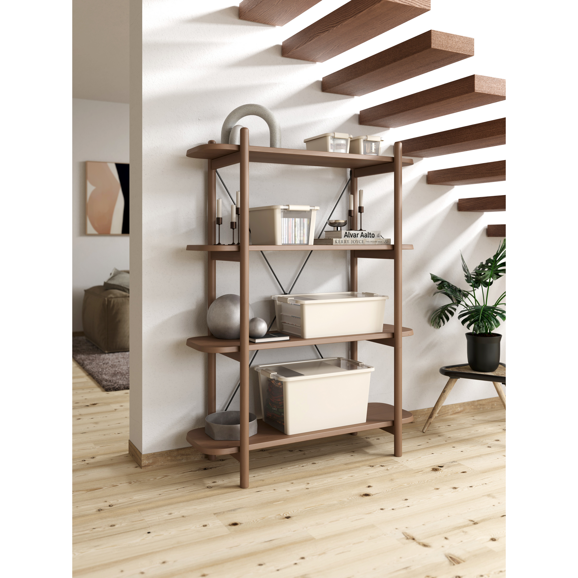 Aufbewahrungsbox 'BI Box L' creme/transparent 40 l, 55 x 35 x 28 cm