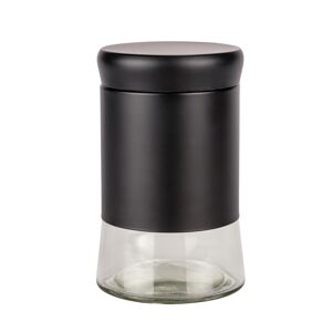 Glas-Aufbewahrungsdose 'Black Outdoor Kitchen Boga' schwarz 0,6 l
