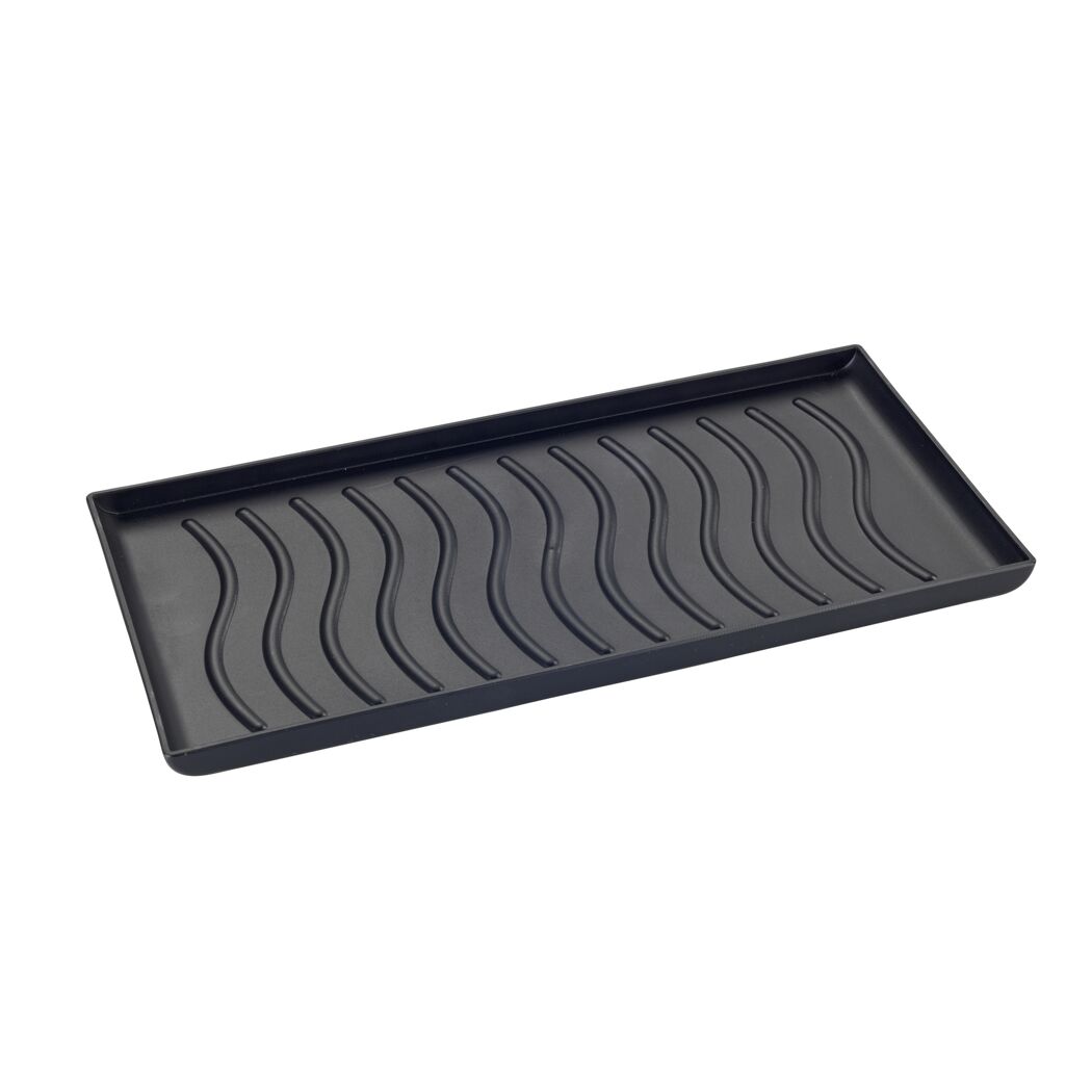 Schwarze Flaschenablage aus Plastik