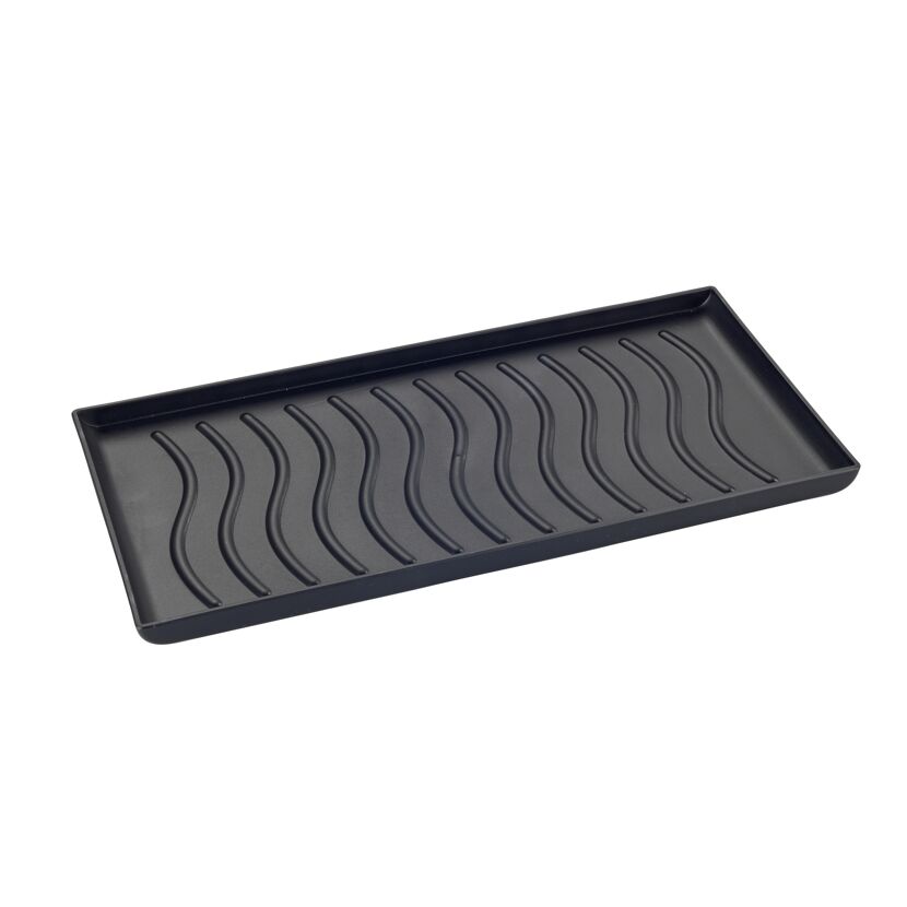 Schwarze Flaschenablage aus Plastik