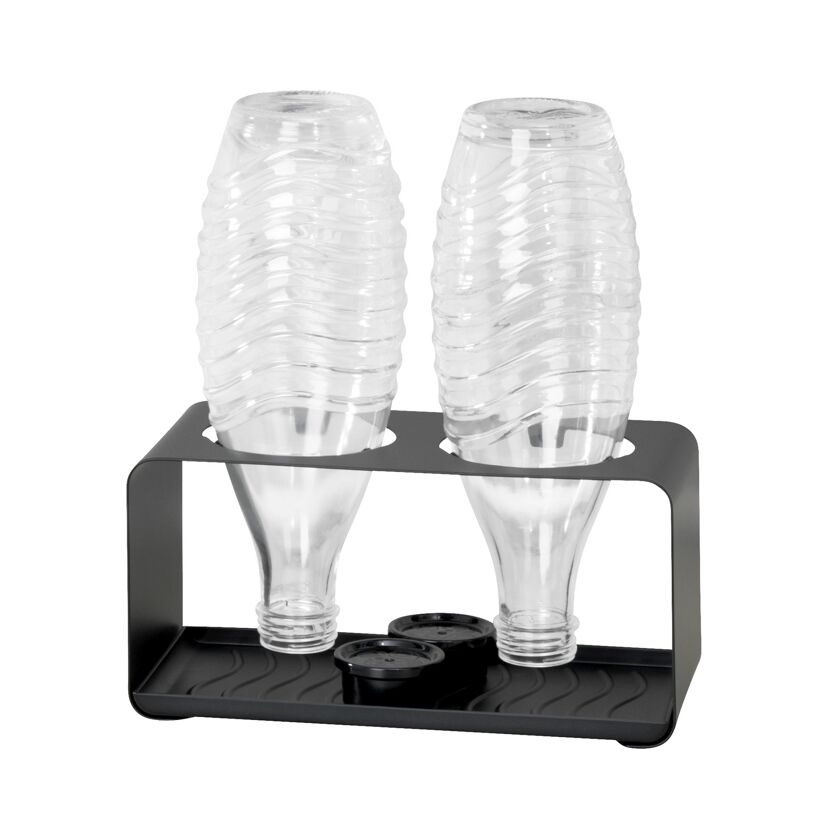 Flaschenhalter mit zwei Glasflaschen