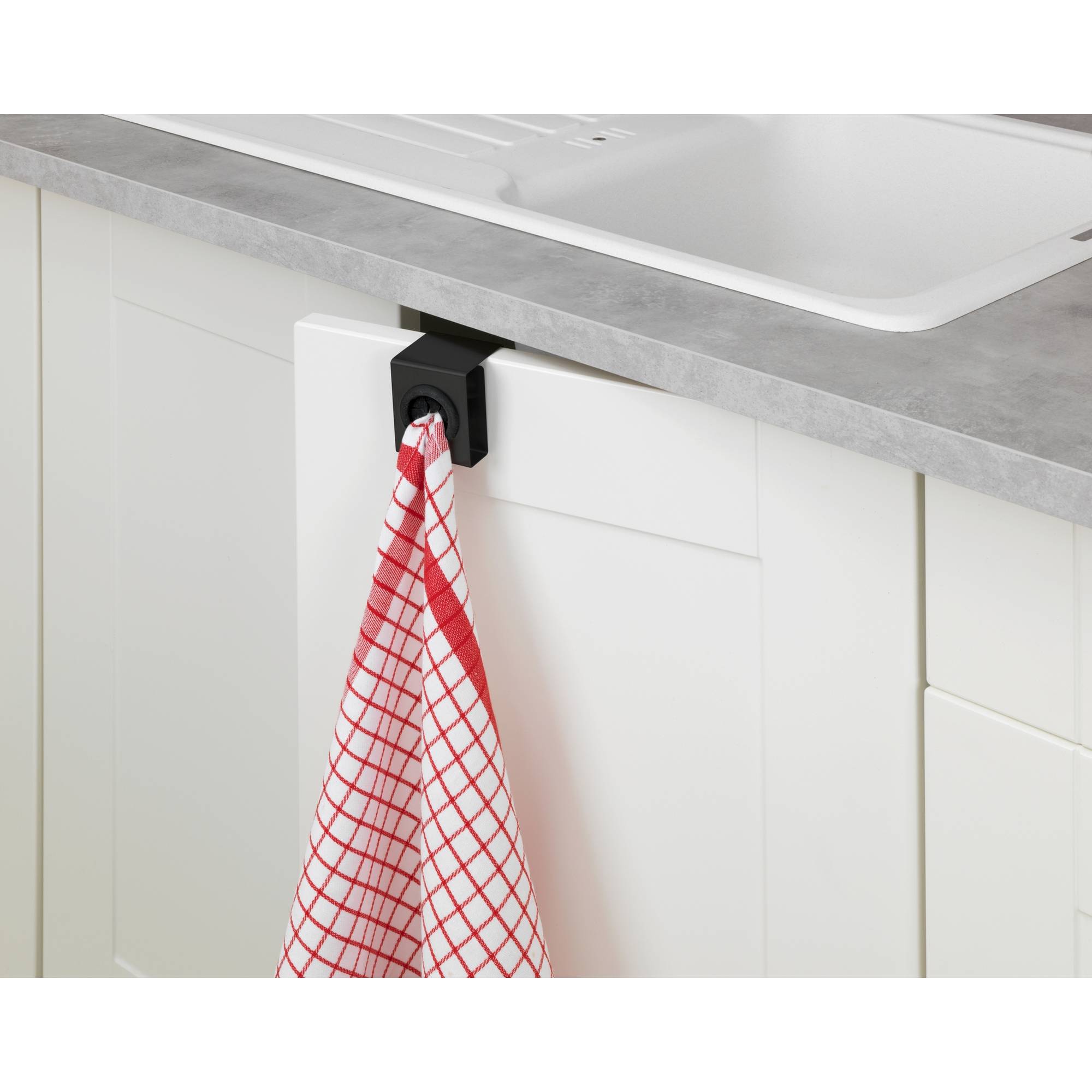 Küchenhaken 'Push' matt schwarz Edelstahl 5 x 6 x 4 cm + product picture