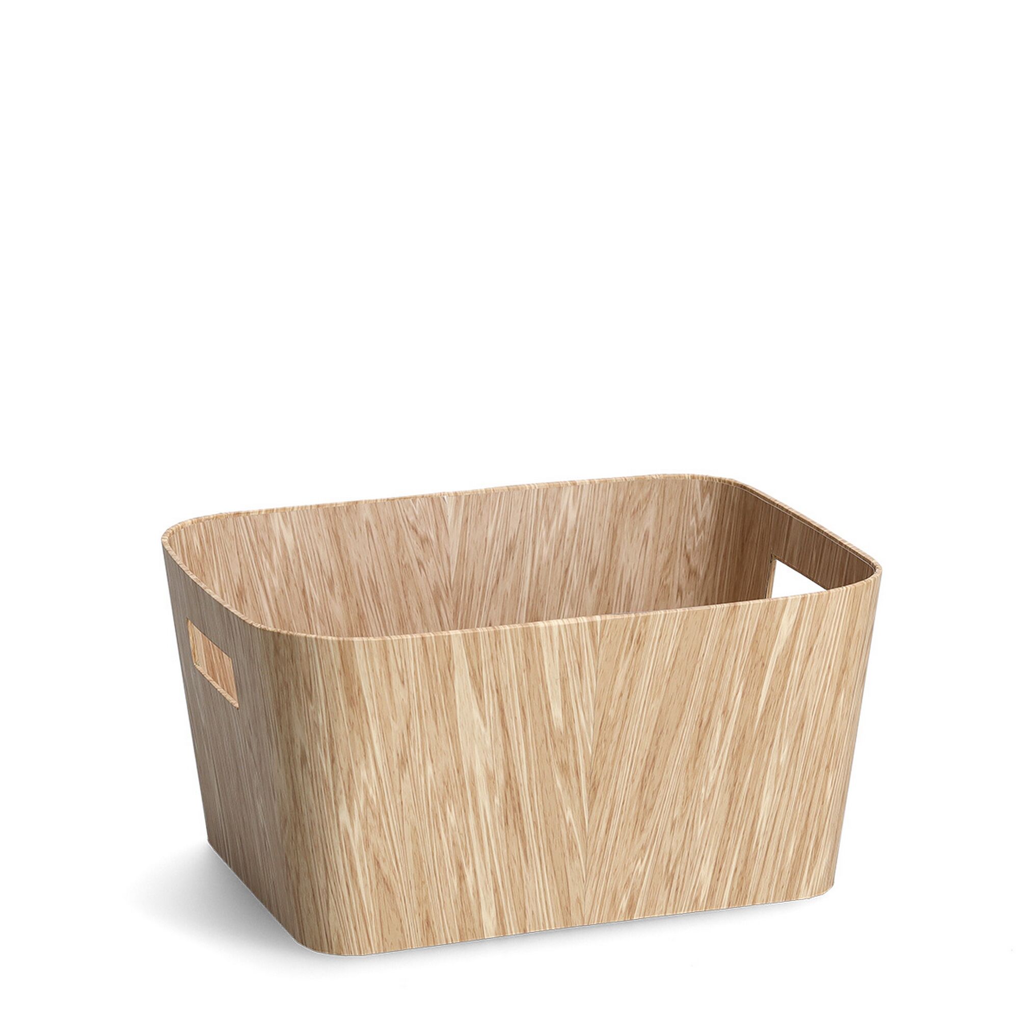 Leere Holzkiste mit Griffen