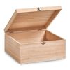 Offene Holzkiste mit Verschluss