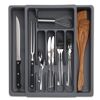 Grauer Besteckkasten mit Besteck