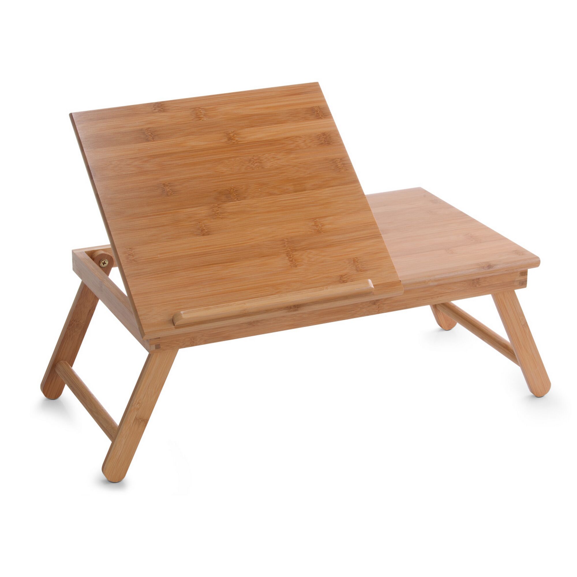 Hölzernes Betttablett mit hochgeklappter Platte