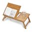 Bambus-Betttablett mit Buch und Glas Wasser