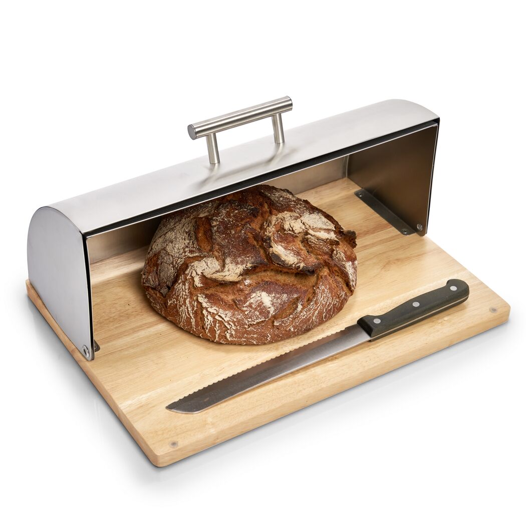 Brotkasten mit Brot und Brotmesser