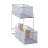 Zweistufiges Metallgitter-Regal