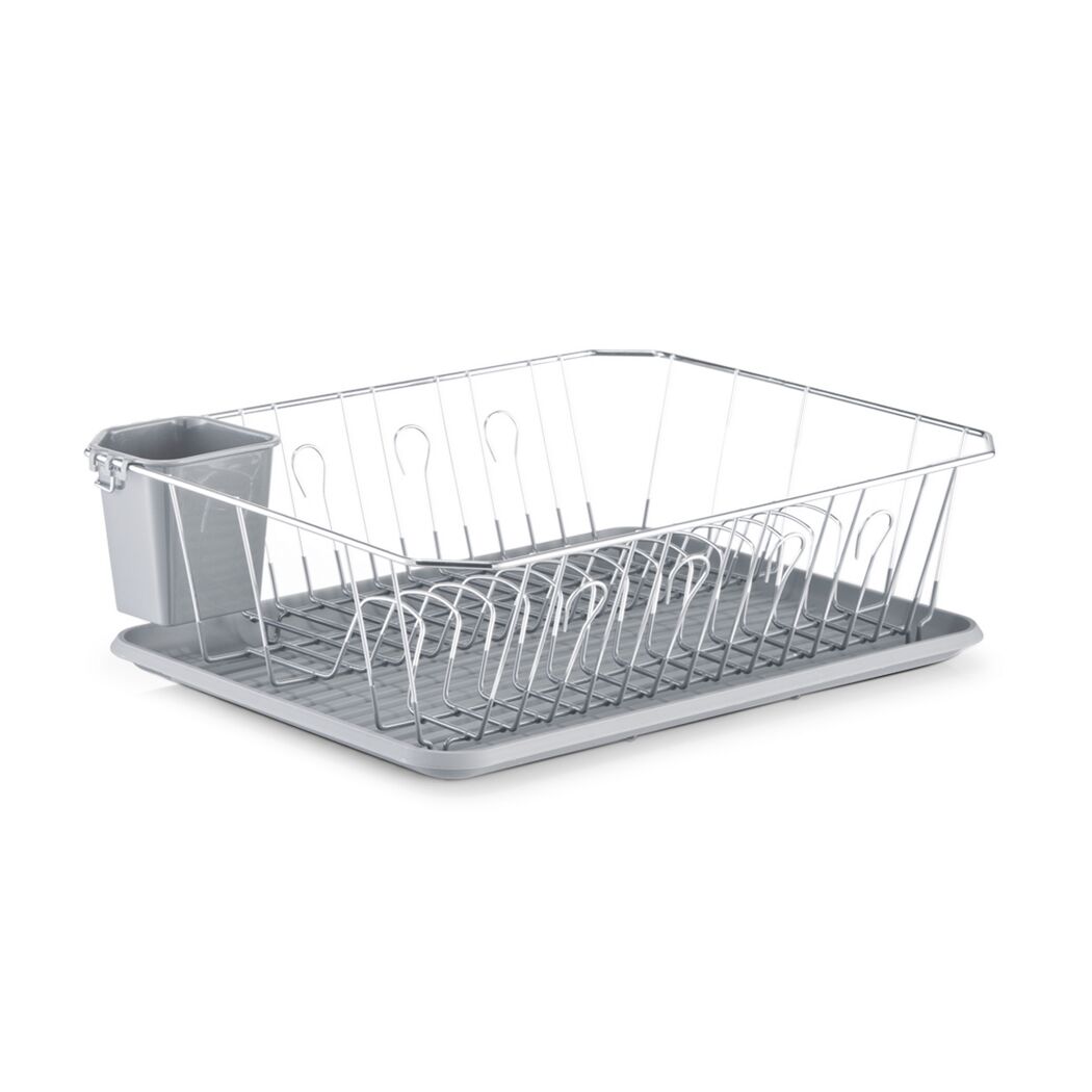 Metallgeschirrkorb mit Abtropfschale