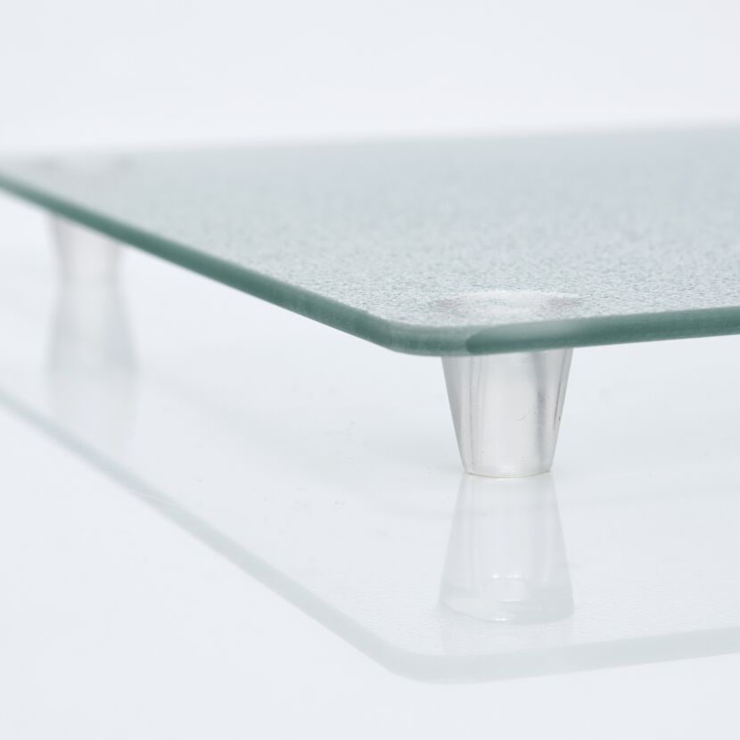 Glasplatte mit Füßen