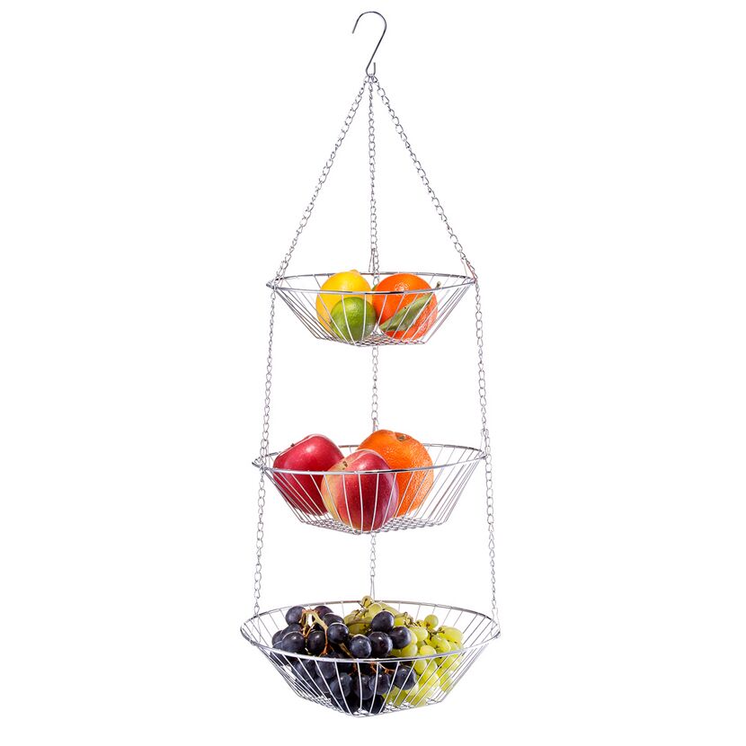 Hängekorb mit drei Ebenen gefüllt mit Obst