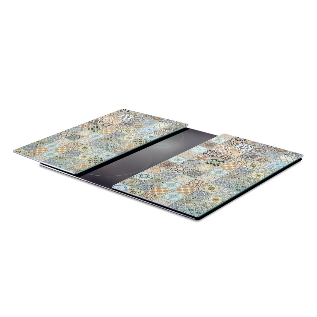 Herdabdeckplatte mit Fliesenmuster