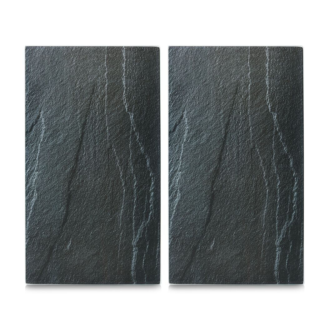 Zwei schwarze Herdabdeckplatten