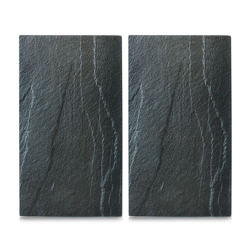 Zwei schwarze Herdabdeckplatten