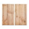 Zwei Schneidebretter aus Glas mit Holzdekor