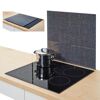Schwarze Herdabdeckplatte aus Glas