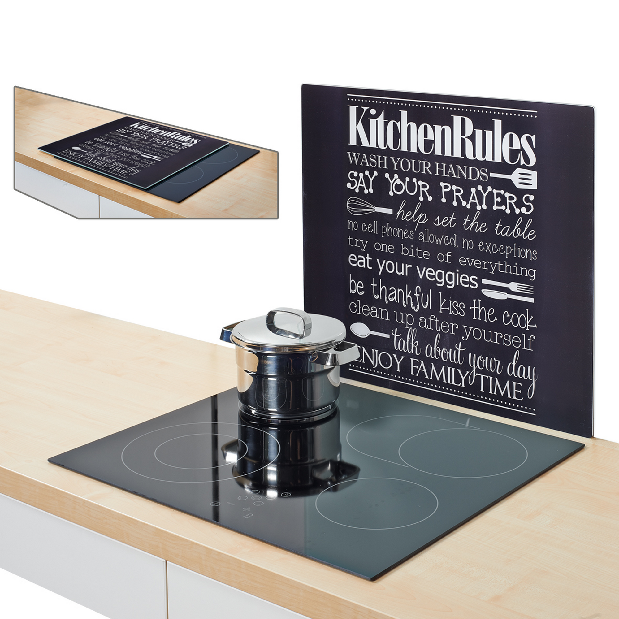 Herdblende 'Kitchen Rules' mehrfarbig 56 x 0,8 x 50 cm + product picture