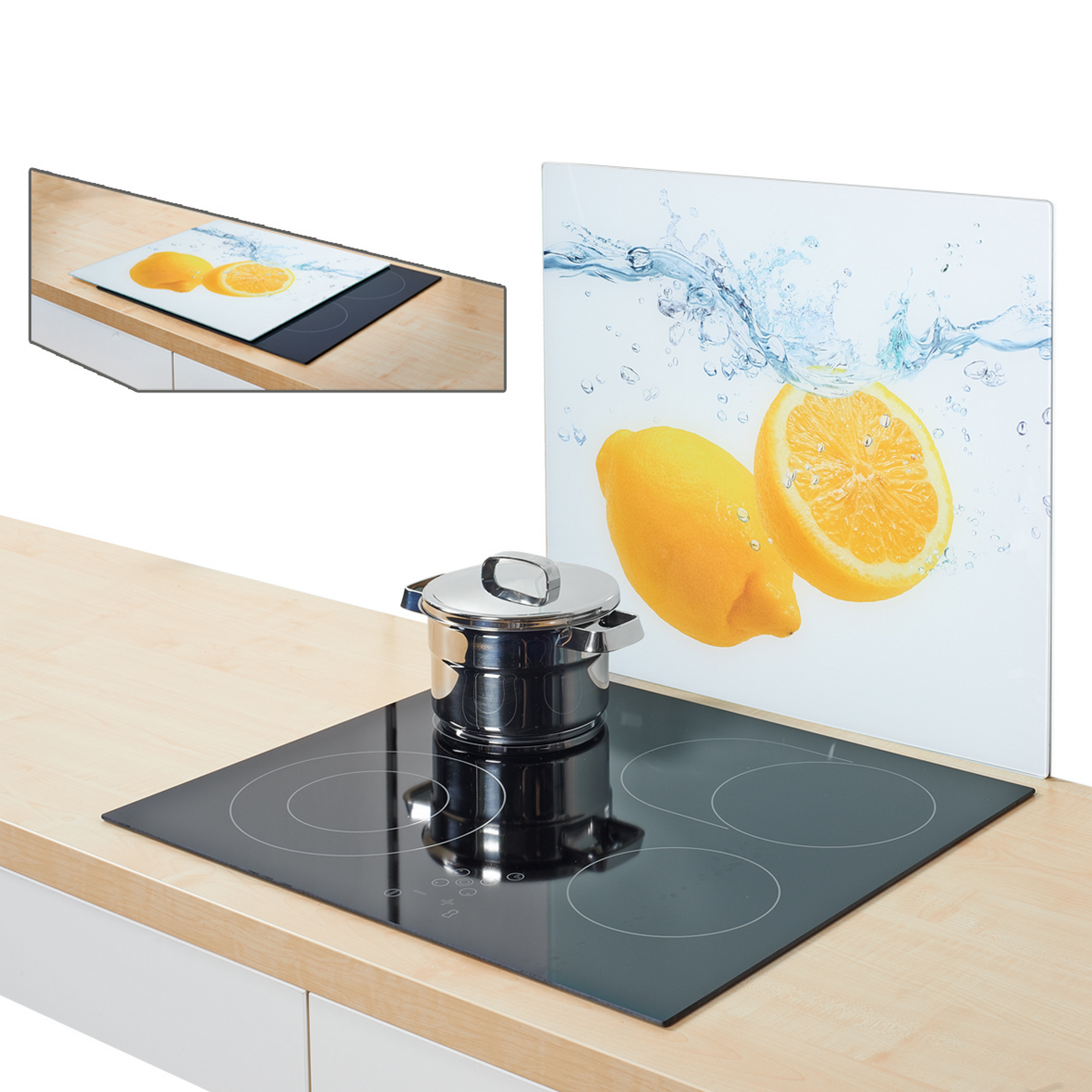 Herdblende 'Lemon Splash' mehrfarbig 56 x 0,8 x 50 cm + product picture